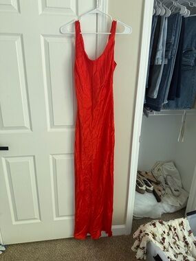 REVOLVE Red Backless Slip Maxi Dress